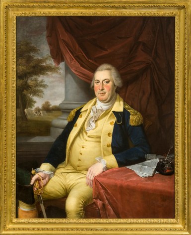 CHARLES WILLSON PEALE (1741&ndash;1827), &quot;Portrait of General David Forman,&quot; c. 1784.  Oil on canvas, 51 1/2 x 39 5/8 in. Showing gilded 18th-century Carlo Maratta frame.