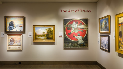 &quot;The Art of Trains&quot; at Hirschl &amp; Adler, Gallery 3 &quot;greeting wall&quot;