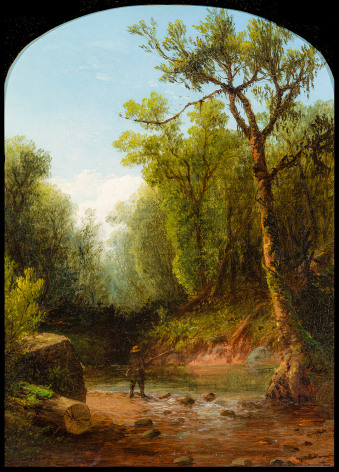 JOHN WILLIAMSON (1826&ndash;1885), &quot;A Fisherman,&quot; 1862. Oil on canvas, 15 1/2 x 11 1/2 in.