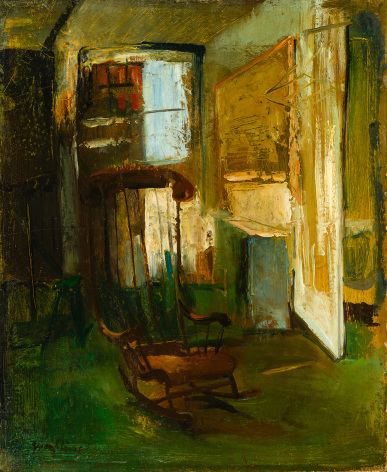 Franz Kline (1910&ndash;1962), &quot;Studio Interior,&quot; 1946. Oil on canvas, 17 1/2 x 14 1/2 in.