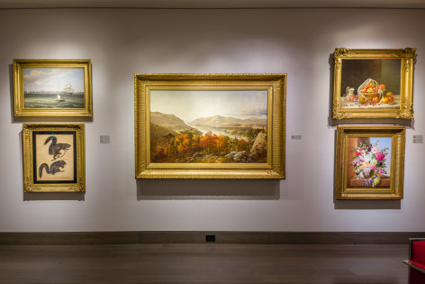 &quot;American Cornucopia.&quot; Installation view showing 5 paintings.