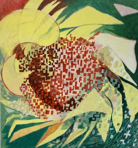GRETTA JOHNSON Flower Record, 2022 Acrylic on linen, 30 x 28 x 1 in.
