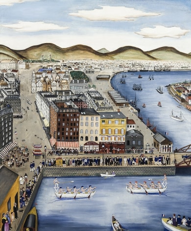 HILAIRE HILER (1898–1966), "Le 14 Juillet," 1928. Oil on canvas board, 30 x 24 3/4 in.