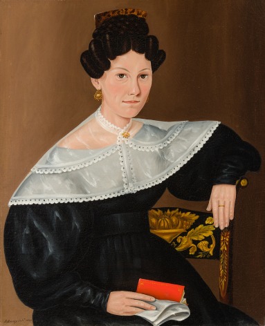 JOHN BRADLEY (1801–c. 1847), "Portrait of Mrs. Mary Ann Brackett Totten," 1834. Oil on canvas, 33 x 27 in.