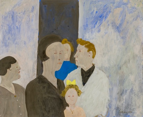 People, 1994. Oil on canvas, 22 3/4 x 25 1/2.   Signed (at lower right): Sharrer.