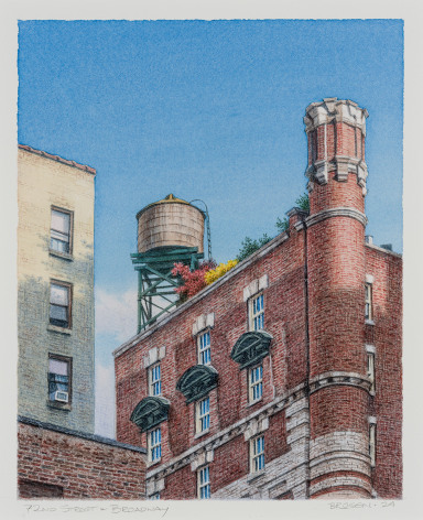 Frederick Brosen (b. 1954), "72nd Street and Broadway," 2024. Watercolor over graphite on paper, 10 x 8 in.