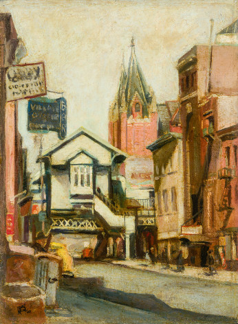 Franz Kline (1910&ndash;1962), &quot;Ninth Avenue EL,&quot; 1940. Oil on board, 16 x 12 in.