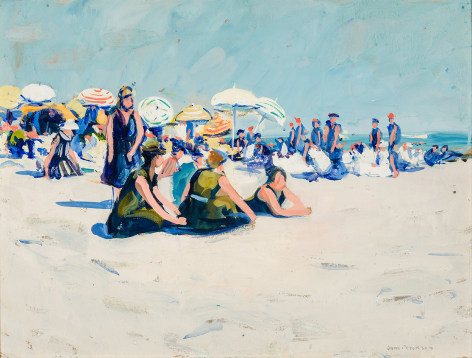 JANE PETERSON (1876&ndash;1965), &quot;The Beach, Gloucester,&quot; about 1915. Gouache on paper, 18 x 24 in.