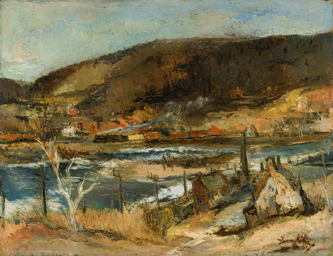 Franz Kline (1910&ndash;1962), &quot;Lehigh River,&quot; 1944. Oil on canvas, 20 1/4 x 26 1/4 in.