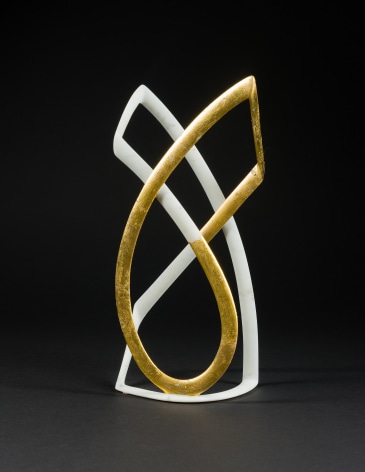 Elizabeth Turk (b. 1961), Passage 17, 2021, Marble and gold leaf, 10 3/4 x 4 3/4 x 3 1/8 in.