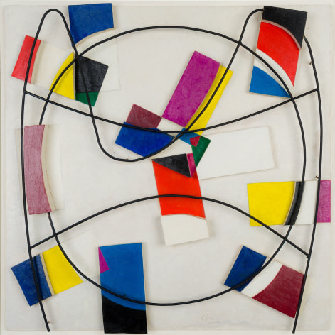 JAMES GUY (1910&ndash;1963), &quot;Untitled,&quot; c.1949. Oil on wood and steel construction on particle board support,&nbsp;36 x 36 in.