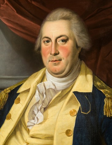 CHARLES WILLSON PEALE (1741&ndash;1827), &quot;Portrait of General David Forman,&quot; c. 1784.  Oil on canvas, 51 1/2 x 39 5/8 in. (detail).