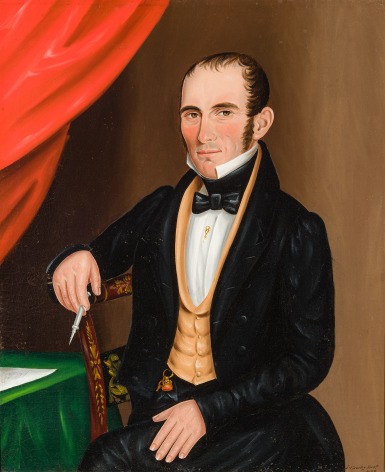 JOHN BRADLEY (1801–circa 1847), "Portrait of Mr. Abraham Cole Totten," 1834. Oil on canvas, 33 x 27 in.