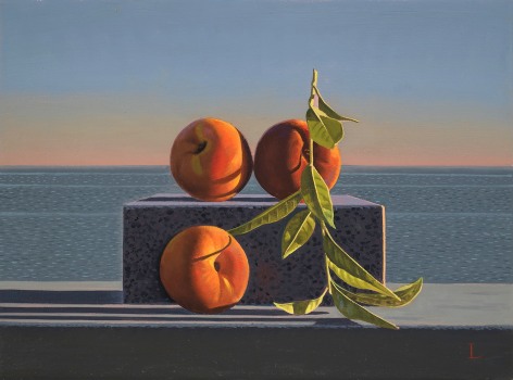David Ligare (b. 1945), Still Life with Peaches and Leaves, 2018