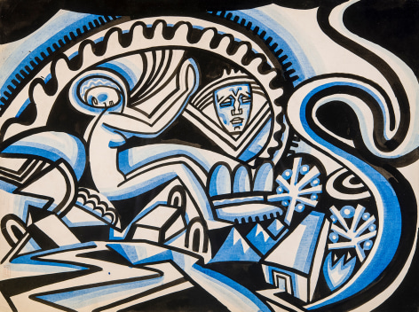 WINOLD REISS (1886–1953), "Untitled." Ink on paper, 14 7/8 x 19 7/8 in.