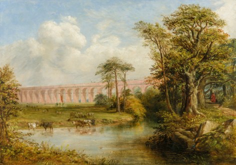 Arthur Fitzwilliam Tait (British American, 1819&ndash;1905), &quot;Dutton Viaduct over the River Weaver,&quot; 1849. Oil on canvas, 24 x 34 in.