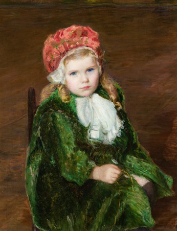 LILLA CABOT PERRY (1848&ndash;1933), &quot;The Pink Beret,&quot; about 1911&ndash;12. Oil on canvas, 27 x 21 1/2 in.