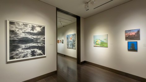 Installation, "Cornelia Foss: Little Red": Gallery 1 and doorway to Gallery 3