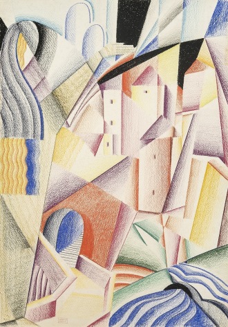 WINOLD REISS (1886–1953), "Untitled," about 1925–30. Mixed media on paper, 19 7/8 x 14 in.