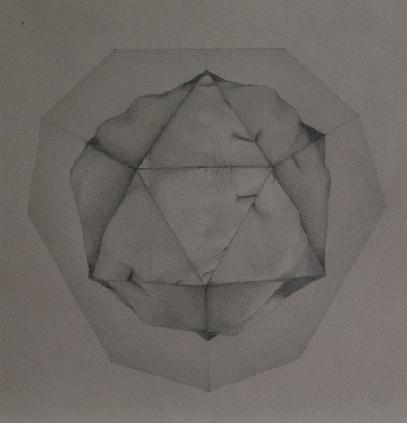 a drawing by Zoe Pettijohn Schade of a complex pattern created by multiple mirrors and reflections
