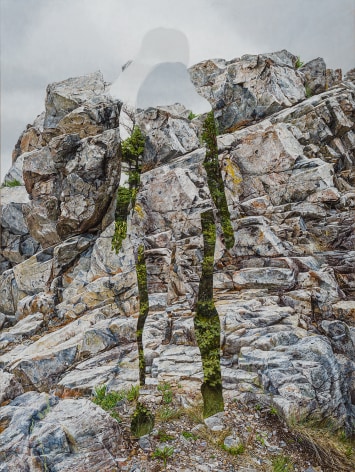 Colin Hunt (b. 1973), Untitled (Gray Rocks), 2023, Egg tempera on panel, 46 x 36 in.