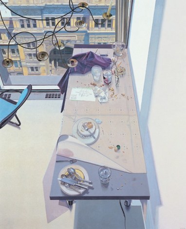 JOHN MOORE (b. 1941), "Incomplete Plan," 2005. Oil on canvas, 72 x 59 in.