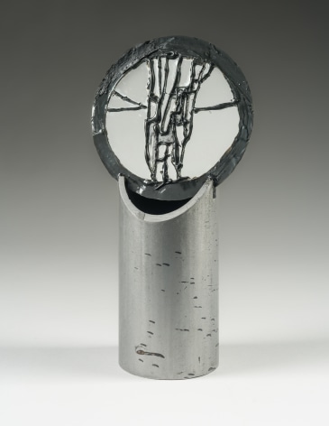 Mar&iacute;a Elena Gonz&aacute;lez (b. 1957)  Tube-Reflective, 2021  Mirror, epoxy, steel  8 x 4 x 2 1/2 in.