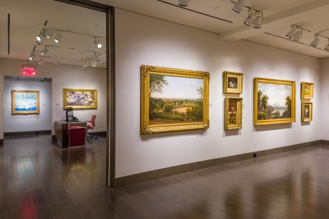 &quot;American Cornucopia.&quot; Installation view showing 8 paintings over 3 gallery rooms.