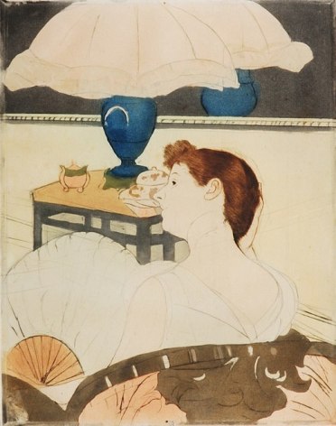 Mary Stevenson Cassatt (1844&ndash;1926). The Lamp, 1890&ndash;91. Drypoint, soft-ground etching, and aquatint, printed in colors, inked &agrave; la poup&eacute;e, on laid paper,  12 3/4 x 9 15/16 in.