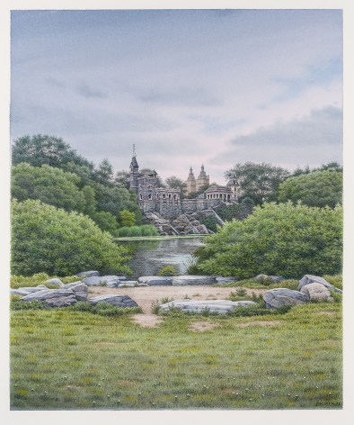Frederick Brosen (b. 1954)  Belvedere Castle, 2021  Watercolor over graphite on paper, 30 1/8 x 25 1/8 in.