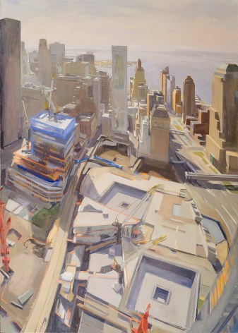 Diana Horowitz (b. 1958), &quot;World Trade Center Reflecting Pools and Harbor #2,&quot; 2011. Oil on linen, 42 x 30 in.