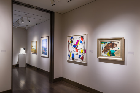 &quot;Summer Selections 2023.&quot; Gallery 1 view with works by James Guy and Arthur Dove. Works by Mar&iacute;a Elena Gonz&aacute;lez, Randall Exon, and Frederick Brosen appear through the doorway to Gallery 3.
