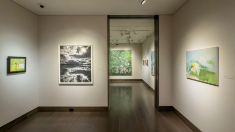 Installation, "Cornelia Foss: Little Red": Gallery 1 and doorway to Gallery 3