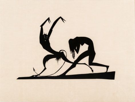 HUNT DIEDERICH (1884&ndash;1953), &quot;Satyr and Nymph.&quot; Paper cutout, 9 x 12 in.
