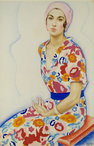 WINOLD REISS (1886&ndash;1953), &quot;Sally Geyger (Geigerlein, Miss Geiger),&quot; 1930. Pastel and tempera on Whatman board, 39 x 26 in.