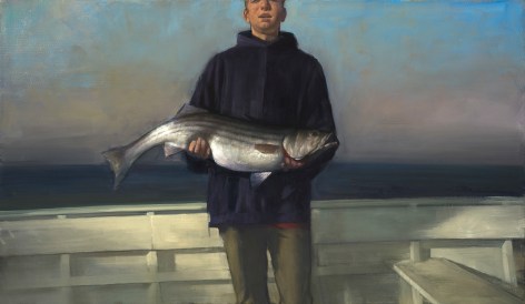 Randall Exon (b. 1956), Boy With Striped Bass, 2011