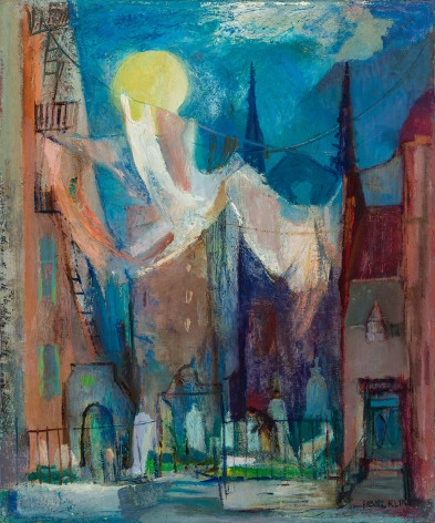 Franz Kline (1910&ndash;1962), &quot;Hanging Laundry, Moonlight and Graveyard,&quot; c. 1948. Oil on canvas, 24 1/8 x 20 1/8 in.