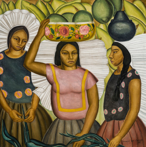 Tehuantepec Women, 1927, Oil on canvas, 32 x 32 in.
