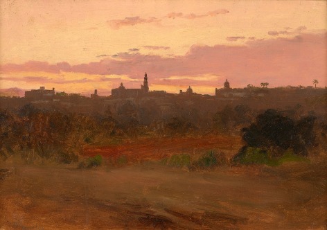 landscape with sunset