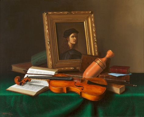 William Michael Harnett (1851-1892), Still Life with Portrait by Raphael, 1878