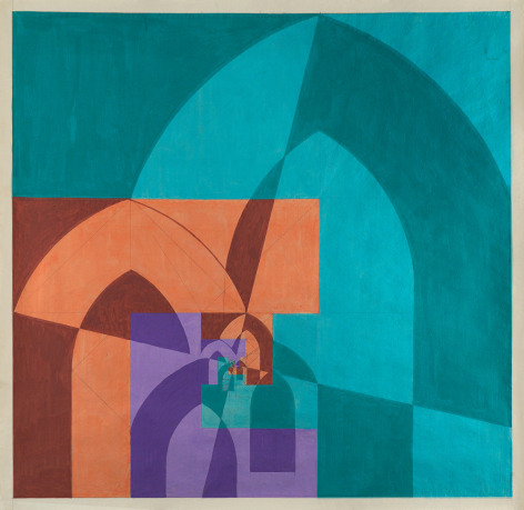 Benny Collin (1896-1980), Untitled (Abstraction in Blue, Brown and Purple&nbsp;)