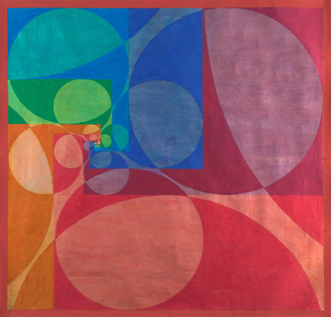 Benny Collin (1896-1980), Untitled (Abstraction in Red, Blue, Green, and Orange), 
