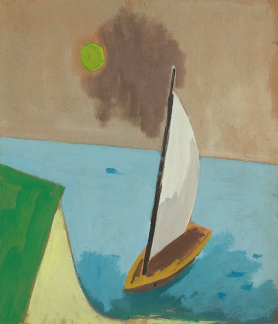 Herman Maril (1908-1986), Sailboat, Green Sun, 1963