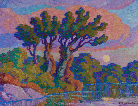 Birger Sandzen (1871-1954), Twilight, Smoky River, 1939