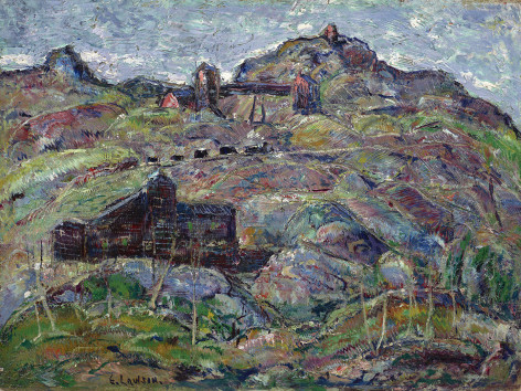 landscape with buildings and mountains