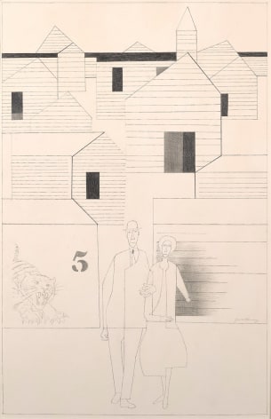figures with buildings