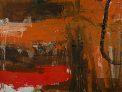 abstraction with red and orange