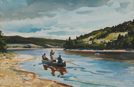 Ogden Minton Pleissner (1905-1983), Salmon Fishing on the Restigouche