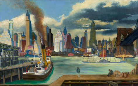 Ernest Fiene (1894-1966), Waterfront, Lower Manhattan, 1931