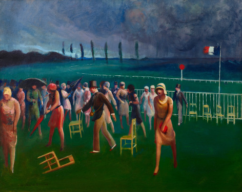 Guy P&egrave;ne du Bois (1884-1958), Approaching Storm, Racetrack, 1929